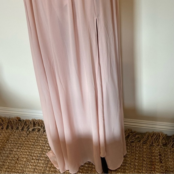 Lulus Thoughts of Hue Light Blush Surplice Maxi Dress Wedding Event Prom Sz XS. - Picture 4 of 10